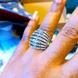 SILVER JEWEL CLUSTER RING